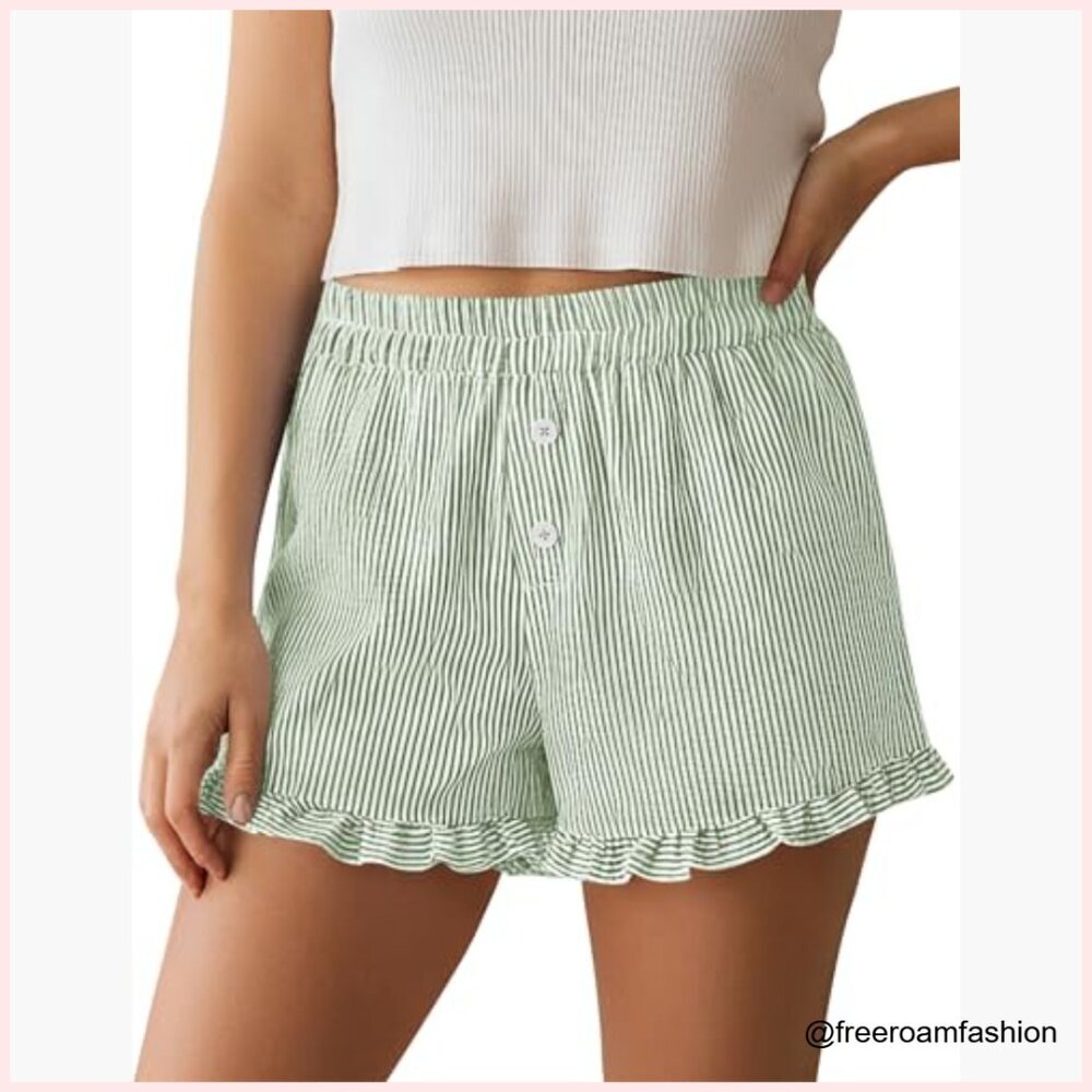 Women's Boxer Shorts Pajama Bottoms Pockets Lounge Sleep Summer - Picture 4 of 7